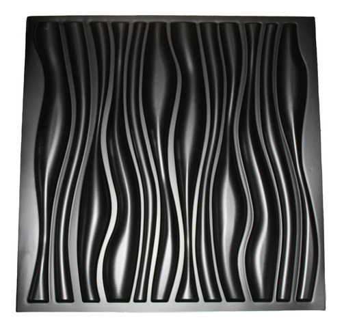  Lamina 4d Panel Adhesivo 50x50 Ondas Negro 4 Uni