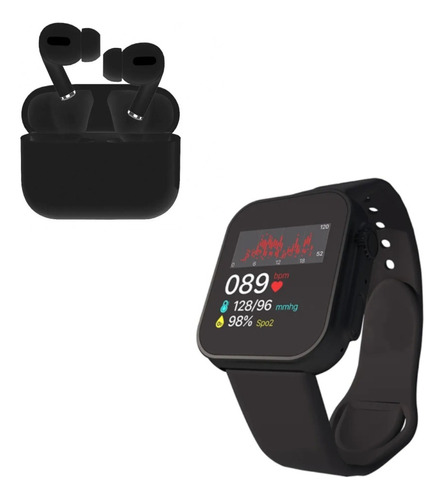 Smartwatch Bluetooth D20 Ultra Negro Y Audífono I13 Negro