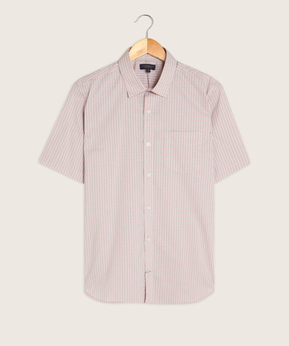 Camisa Hombre Patprimo Rosa Algodón M/c 44012702-2422