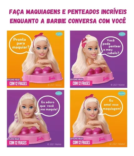 Boneca Barbie Busto Styling 12frases Penteados Maquiagem