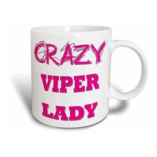 Taza De Cerámica Crazy Viper Lady, 15 Oz, Color Blanco