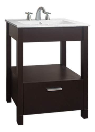 Imagen 1 de 1 de Vanitory De Pie C/mesada Amube Mediterraneo Wengue 62cm 6465