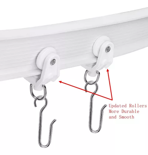 Rieles flexibles y maleables para cortinas de baño en L o en U, incluye  accesorios para su instalación, riel para cortinas y divisores, Como se ve  en