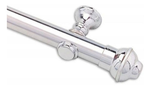 Varão Cromado 2 Metros 19mm Fino Com Kit De Instalação Cor Cinza Claro