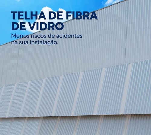 Telhas Em Fibra De Vidro Ondulada Leitosa - 2,44 X 0,50m
