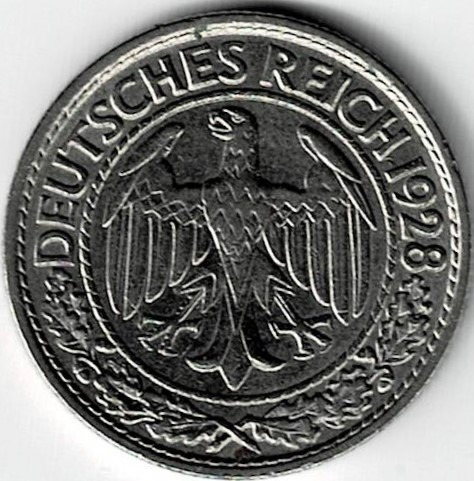 Moneda  De  Alemania  50  Reichspfennig  1928  A