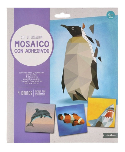 Set Manualidades 4 Láminas: Crear Mosaico Adhesivo En Papel