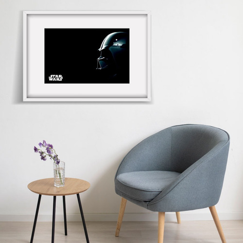 Cuadro Decorativo Star Wars Darth Vader Negro Blanco