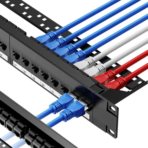 Cablegeeker Patch Panel 24 Port, Cat6 Patch Panel With Rj...
