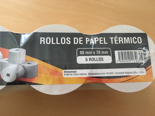 Rollos Térmicos 80 X 70 Para Impresora Fiscal