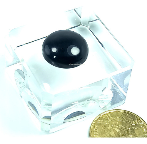 Imagen 2 de 6 de Ombliguera Obsidiana Natural Reiki, Chakras Varanasi 1,6 Cm