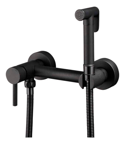 Mezcladora De Baño Ambiente Urbano Bidet Oslo Color Negra Y Acabado Negro