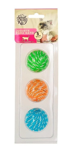 Pelotas Para Gato Special Kitty Multicolor 3 Piezas