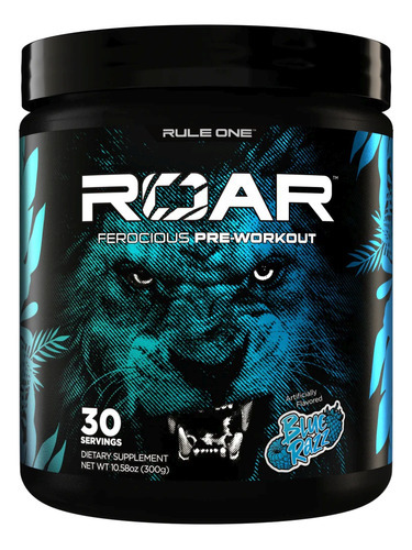 Rule One Roar Pre Workout Pre Entreno 30servs Sabor Blue Razz