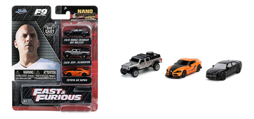 Jada Toys Nano Hollywood Rides Fast & Furious, Paquete De 3