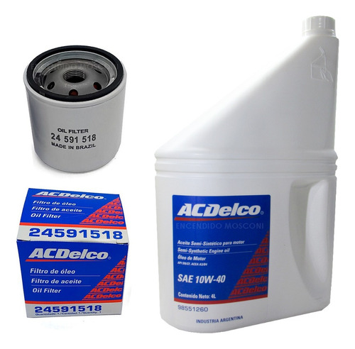 Aceite Acdelco 10w40 Semisintetico Filtro Aceite Chevrolet
