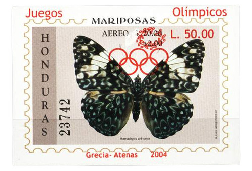 Honduras 2004 - Mariposa, Juegos Olimpicos Atenas - Bloque