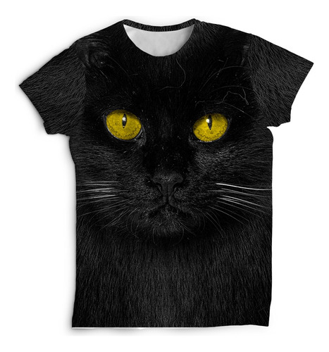 Remera Gato Negro Ojos Amarillos Colección Furious Irarte 