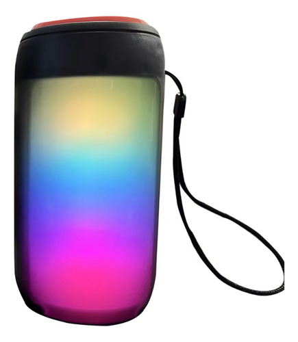 Parlante Inalambrico Bluetooth Mp3 Radio Flame Light Rgb Color Negro