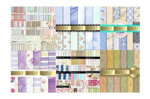 Fondos Papeles Shabby Chic Lila, Rosa, Celeste