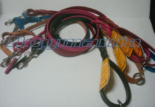 Imagen 3 de 5 de Correa De Piel 1.20m X 2cm Niquel Para Paseo Perro Silverado