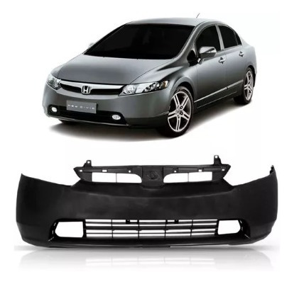 Parachoque Dianteiro New Civic 2007 2008 Com Ressalto Placa