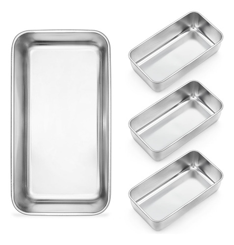 4 Mold Para Pan Carne Acero Inoxidable Hornear 9 X 5