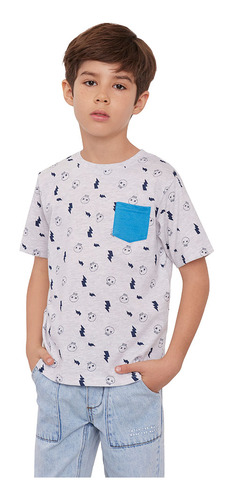 Polera Niño Kids Full 4 Gris Melange Corona