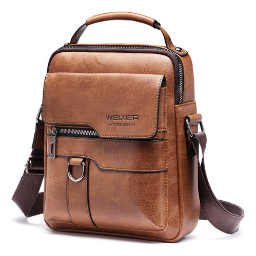 Bolso De Hombro Para Hombre, Bolso De Cuero Casual De Negoci