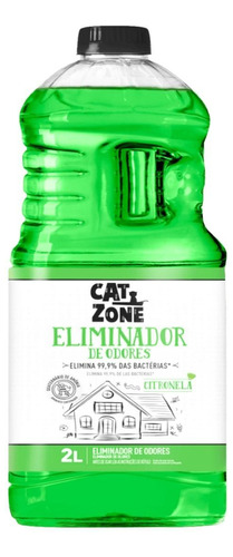 Eliminador De Odores Cat Zone Citronela 2l Elimina Bactérias