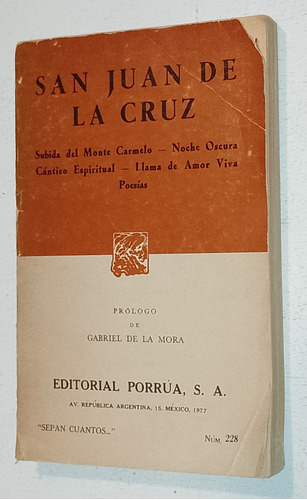 San Juan De La Cruz Obras Ed.porrua Usado Excelente 1977