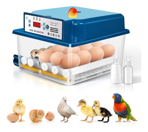  Incubadora 16 Huevos Digital Temperatura Rotación Automátic