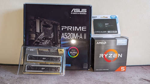 Combo Amd R5 5600g/a520m-a-ii/16gb Ram Ddr4/ Ssd 512gb