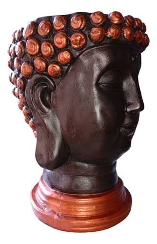 Cabeza De Buda Decorativa, Para Maceta, Lámpara De Sal Negro Y Cobre