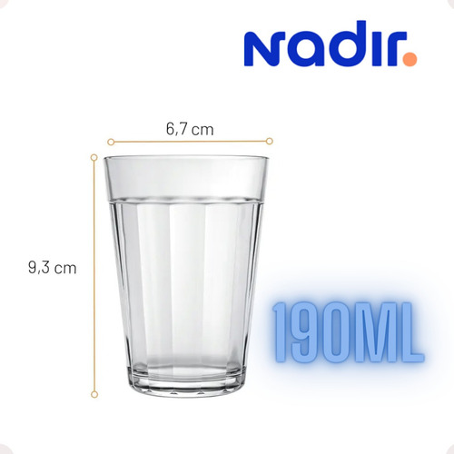 Kit Nadir Copo Americano Multiuso Simples 12 Unidades 190ml