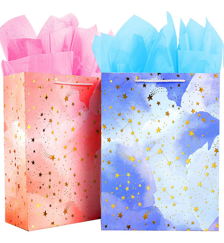 Bolsa De Regalo Grande Cumpleaños, 2 Colores, 125 Unidades