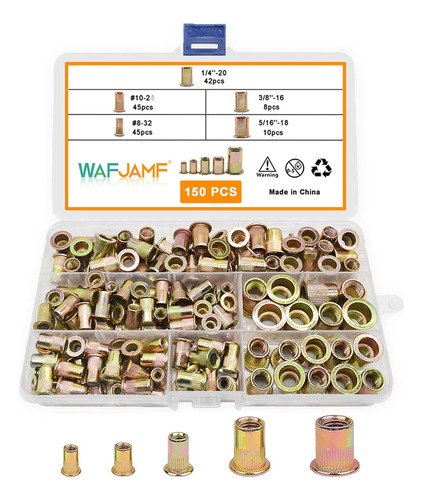 150 Piezas #8-32, #10-24, 1/4 -20, 5/16 -18,3/8 -16 Kit Surt