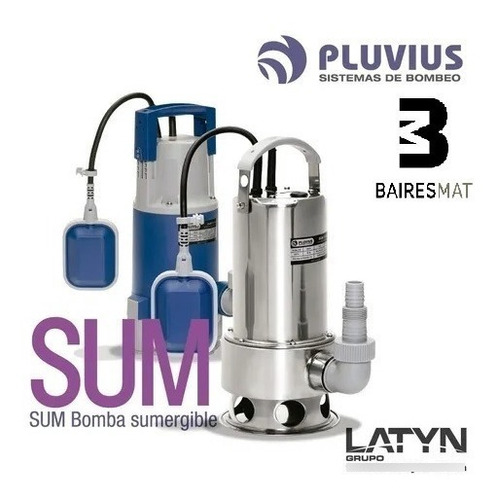 Imagen 5 de 8 de Bomba De Agua Sumergible Pluvius Sum L 400 Desagote 1/2 Hp