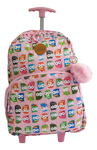 Mochila Con Llavero De Peluche 16 Pulgadas, C/carrito, 12899