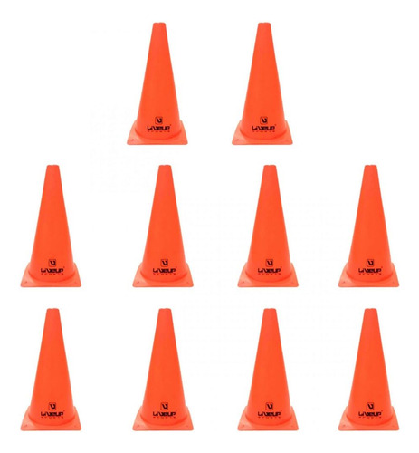 Kit 10 Cones De Agilidade Para Demarcação 28 Cm Alaranjado