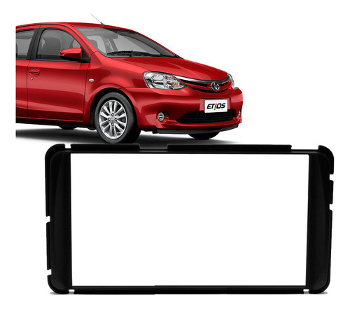 Moldura Painel Dvd 2 Din Toyota Etios Corolla Gli 2015 Preta