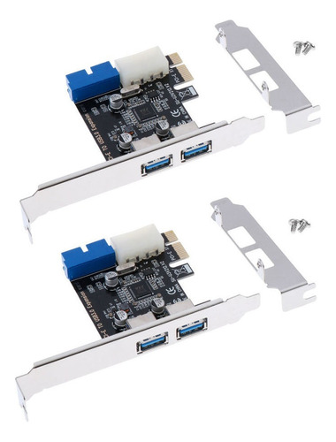 2x A Usb 3.0 Convertidor De Tarjetas De Expansión 19 Pin