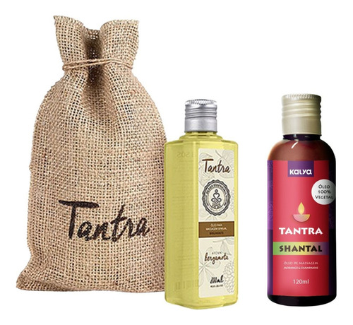  Kit 2 Óleo Massagem Tantra Relaxante Bergamota E Morango