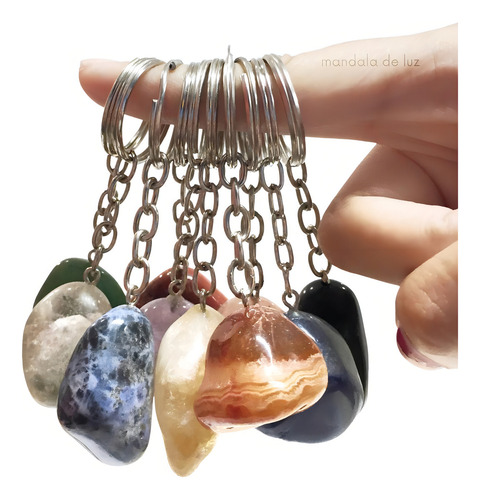 Kit de 10 llaveros con piedras mezcladas