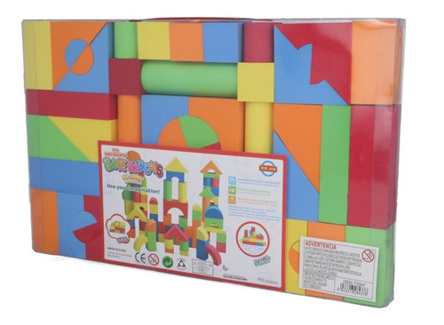 Imagen 3 de 4 de Juego De Bloques De Goma Eva Para Niños 60 Piezas Didáctico