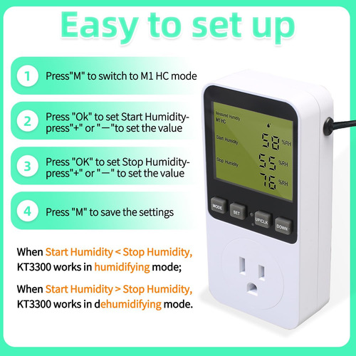 Controlador Digital De Temperatura De Humedad Enchufe De Sal