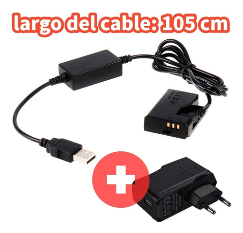 Imagen 2 de 7 de Adaptador Corriente Canon Lp E10 + Cargador Usb 5v 3a.