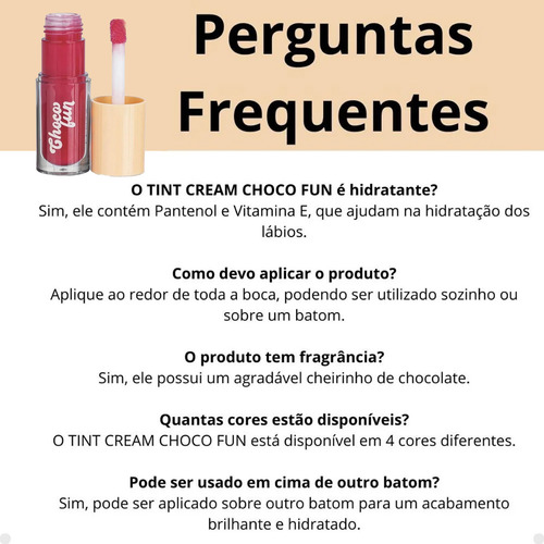 Tint Cream Flan Choco Fun Fenzza Gloss Cremoso Para Lábios