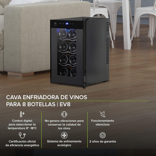 Cava Enfriadora Para 8 Bot Control Digital De Temperatura