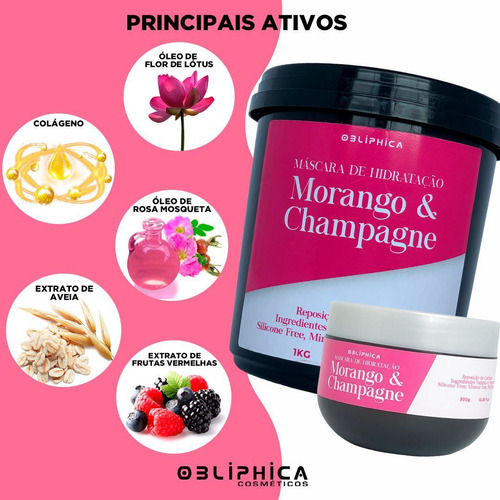 Shampoo Morango E Champagne Hidratação Kaedo Obliphica 1l